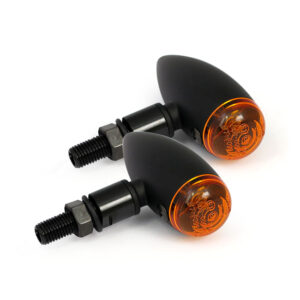 Micro bullet 12v halogen turn signals. Black